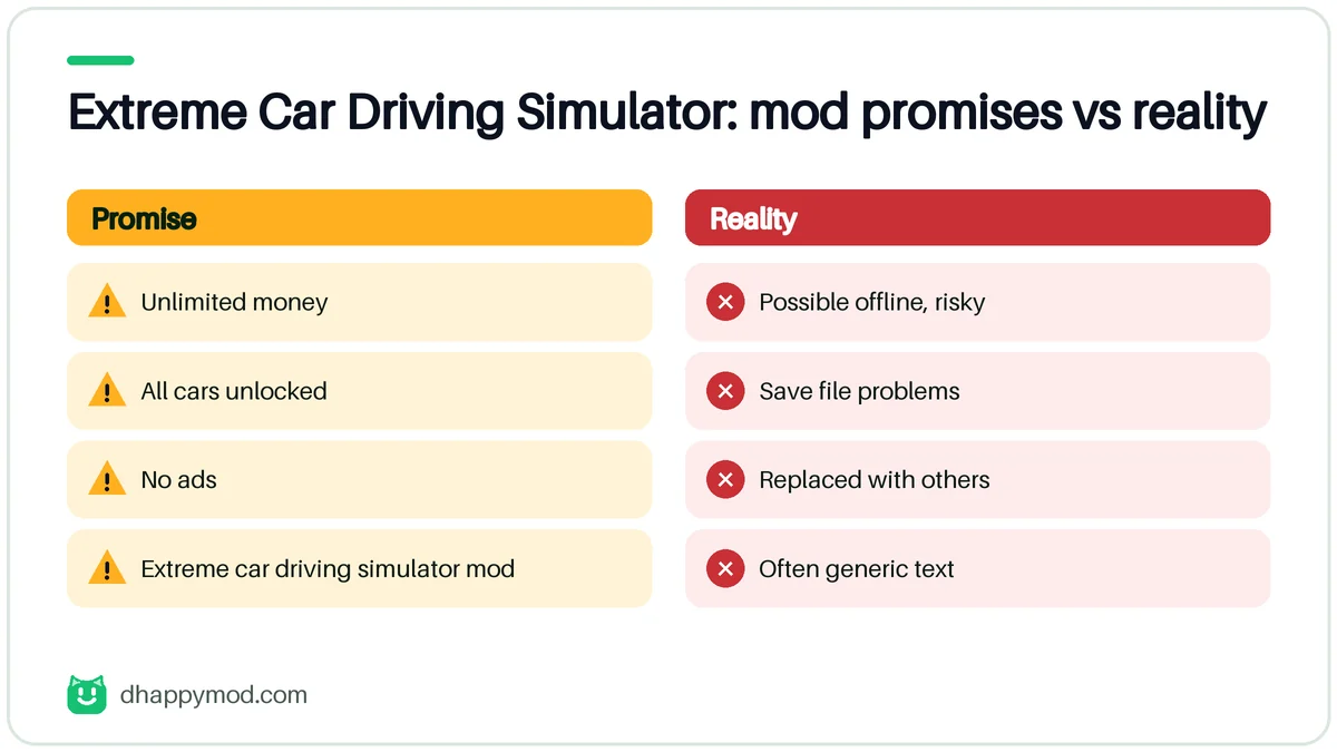 extreme car driving simulator happymod: what the mod promises versus what really happens (Extreme Car Driving Simulator)